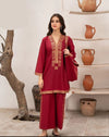 Women premium linen shirt with plazoo and handbag 3 piece stitched outfit