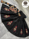 Women sleeveless embroidered silk maxi dress with separate embroidered koti 2 piece stitched suit