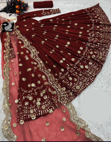 Women border ring polka embroidered shamose silk maxi with two border embroidered organza dupatta and trouser 3 piece stitched suit