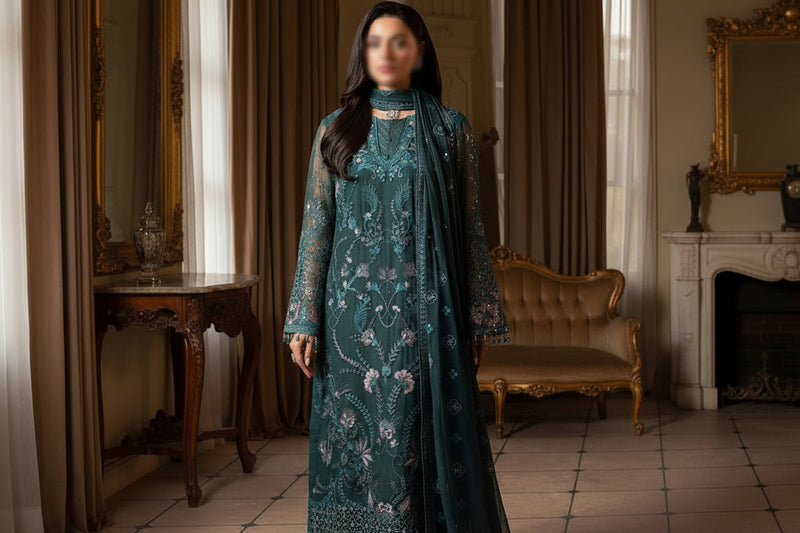 Lavish Premium 3 Piece Unstitched Heavy Embroidered Chiffon Suit TURKISH-WEAR
