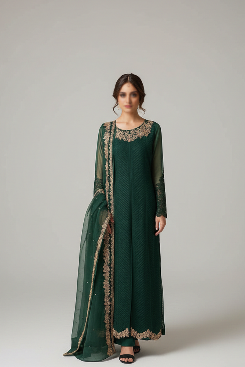 Azure 3 Piece Unstitched Heavy Embroidered Chiffon Suit TURKISH-WEAR