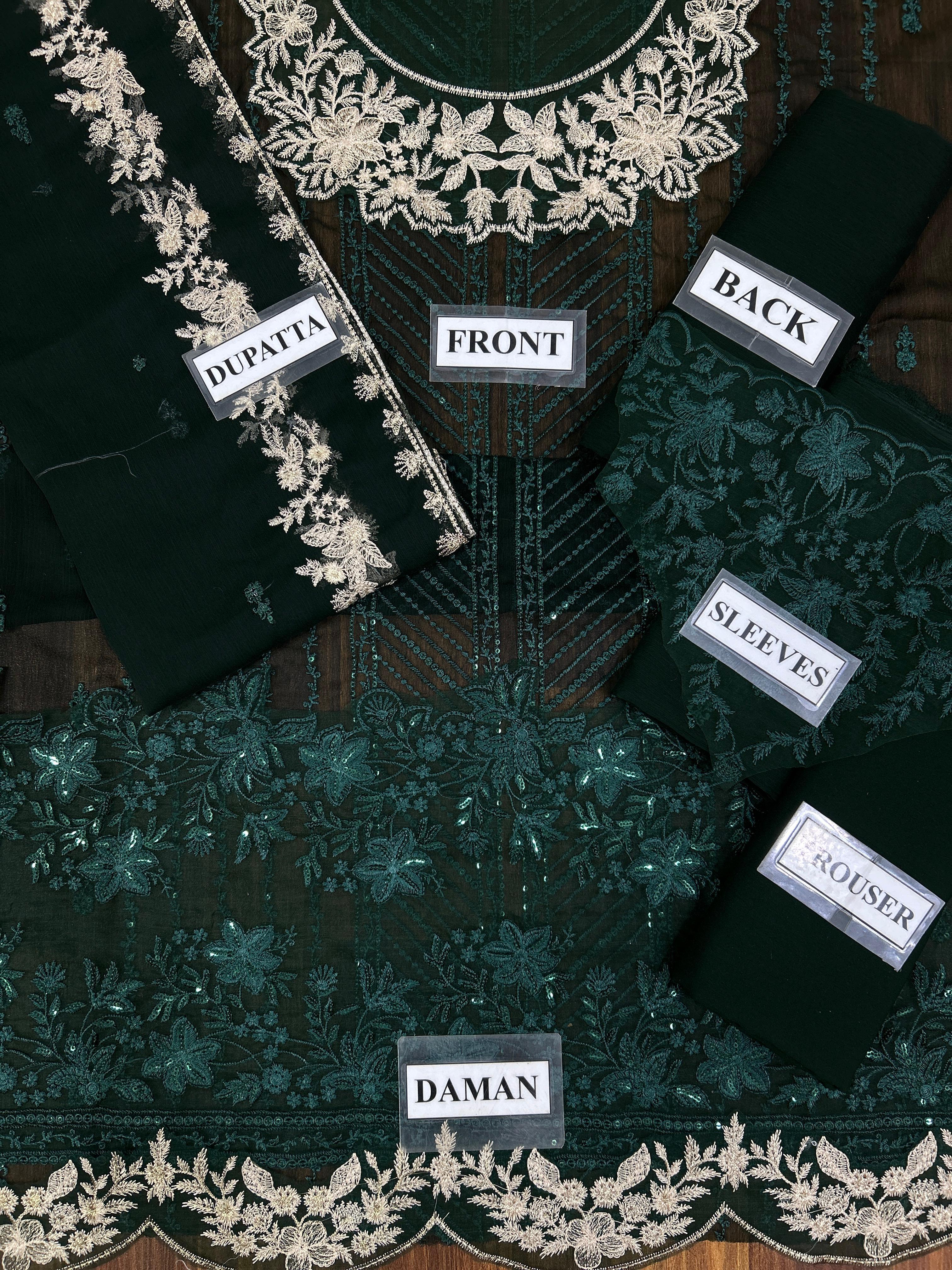 Azure 3 Piece Unstitched Heavy Embroidered Chiffon Suit TURKISH-WEAR