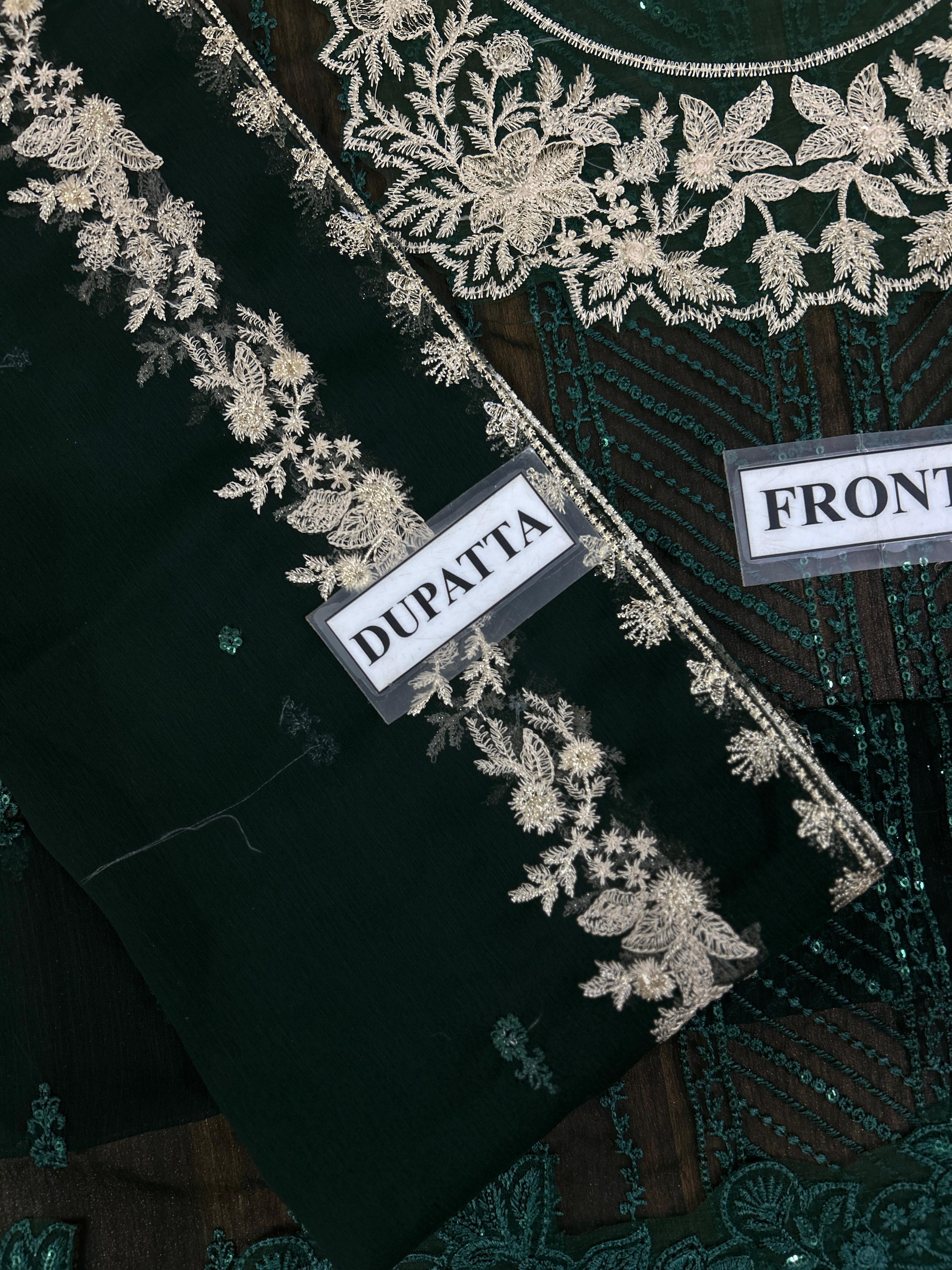 Azure 3 Piece Unstitched Heavy Embroidered Chiffon Suit TURKISH-WEAR