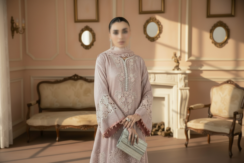 Maria B 3 Piece Unstitched Heavy Embroidered Tie-Dyed Chiffon Suit TURKISH-WEAR