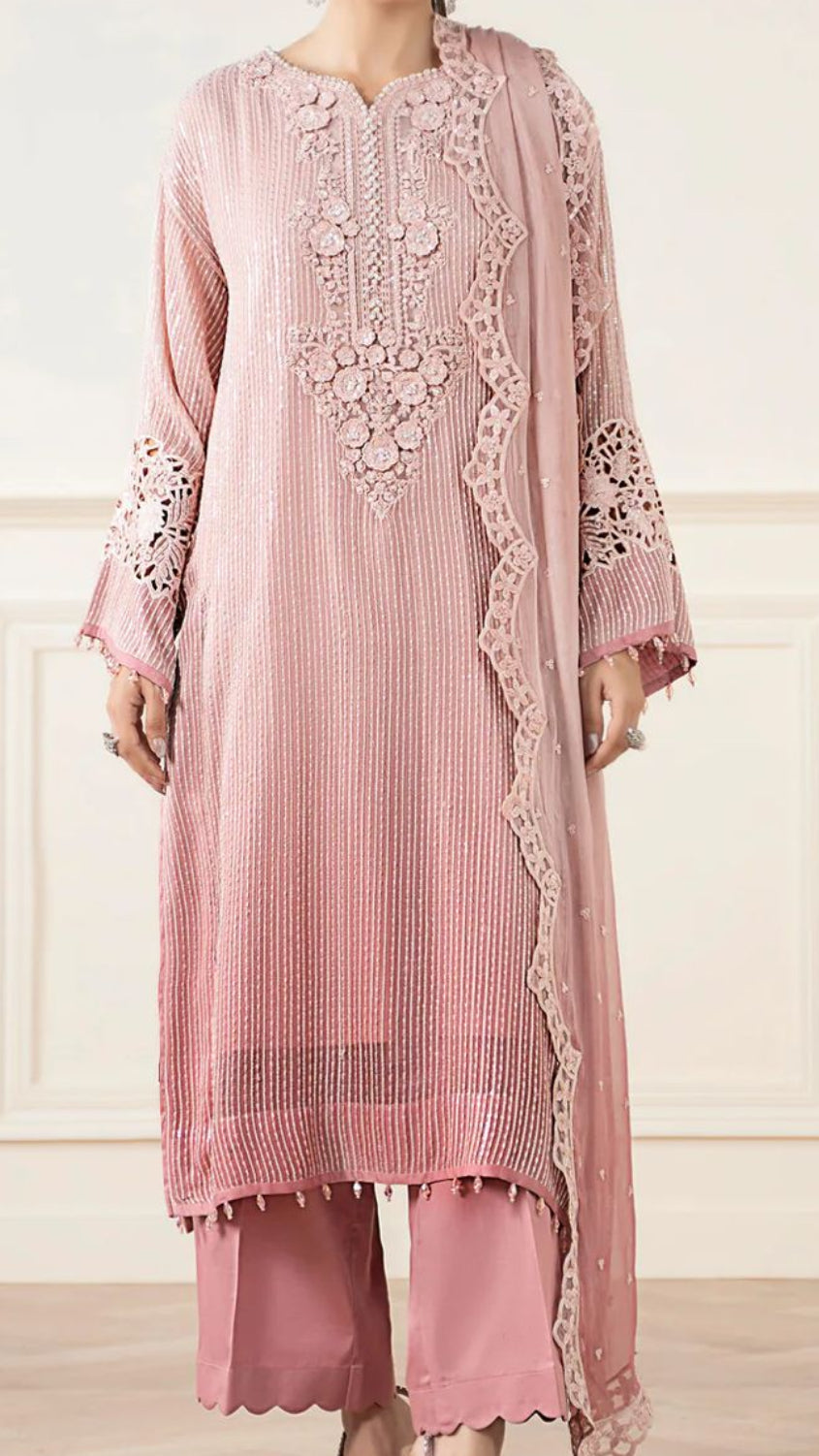 Maria B 3 Piece Unstitched Heavy Embroidered Tie-Dyed Chiffon Suit TURKISH-WEAR