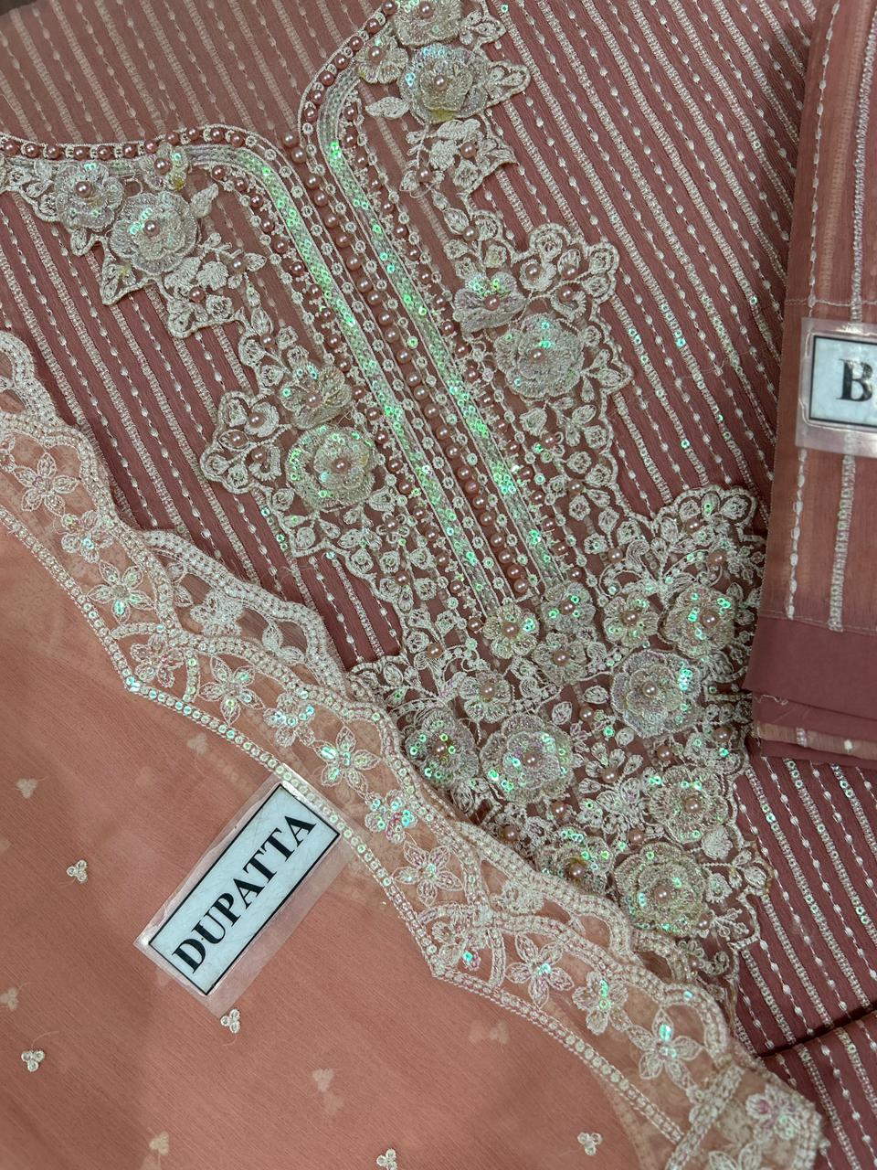 Maria B 3 Piece Unstitched Heavy Embroidered Tie-Dyed Chiffon Suit TURKISH-WEAR