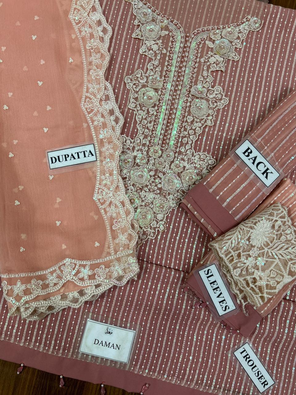 Maria B 3 Piece Unstitched Heavy Embroidered Tie-Dyed Chiffon Suit TURKISH-WEAR