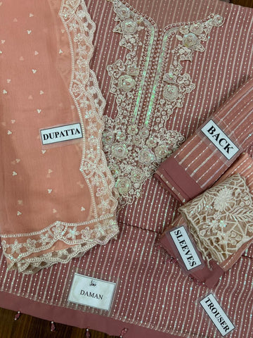 Maria B 3 Piece Unstitched Heavy Embroidered Tie-Dyed Chiffon Suit TURKISH-WEAR