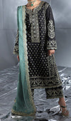 3 Piece Unstitched Heavy Embroidered Chiffon Suit with Silk Trouser TURKISH-WEAR