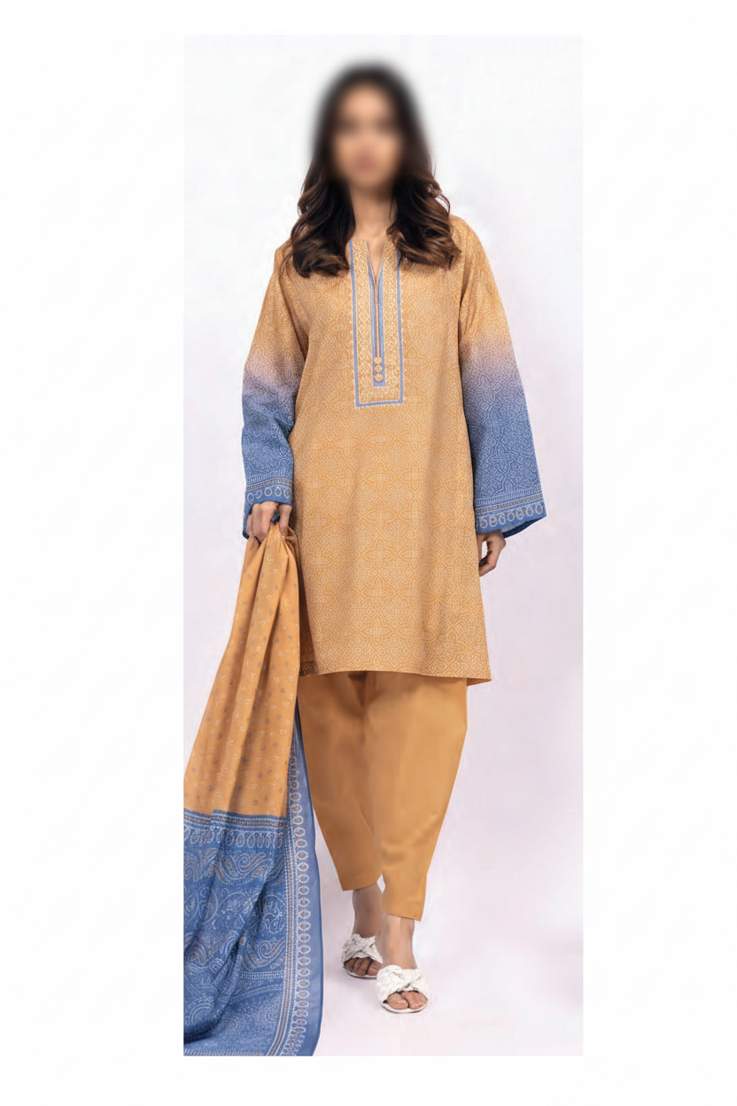 Khaadi 3 Piece Unstitched Attractive & Elegant Lawn Collection MODERN-COLLECTION