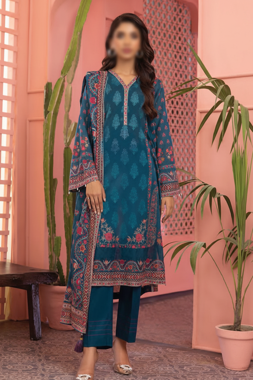 Lakhani 3 Piece Unstitched Attractive & Elegant Collection MODERN-COLLECTION