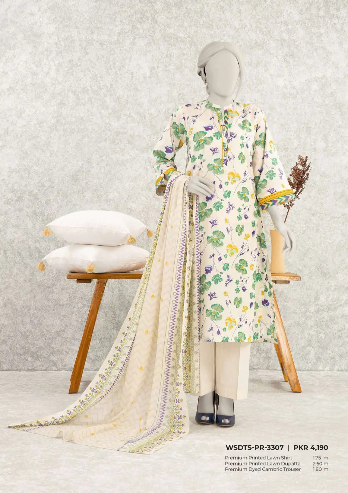 3 Piece Designer Lawn Ensemble By MTJ ✨ MODERN-COLLECTION