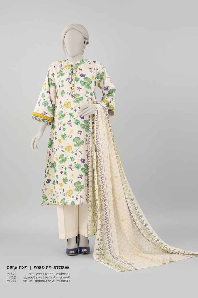 3 Piece Designer Lawn Ensemble By MTJ ✨ MODERN-COLLECTION