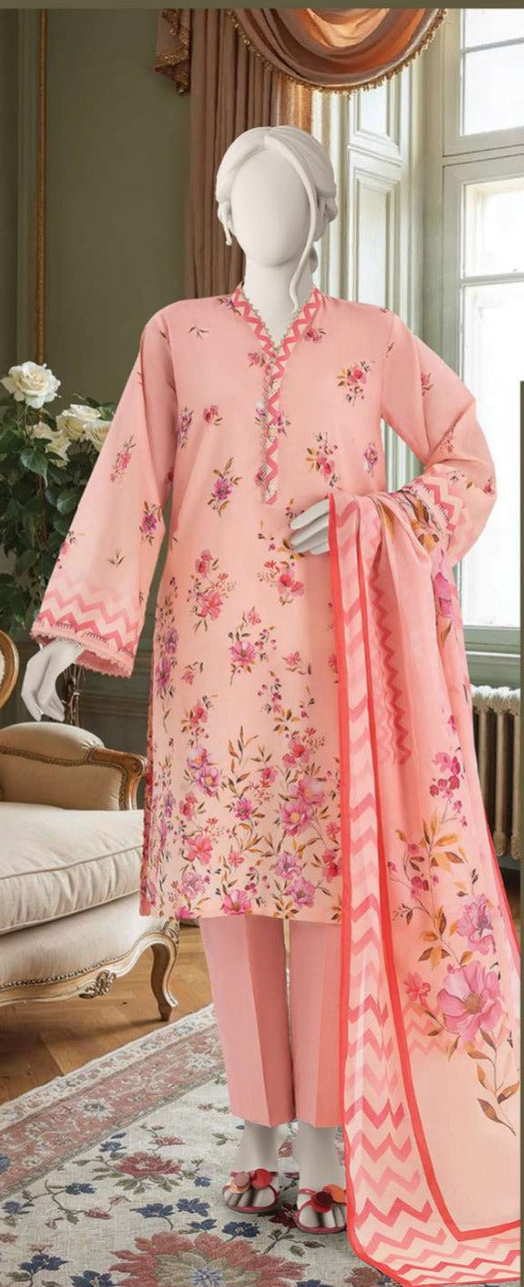 MTJ Premium 3-Piece Unstitched Lawn Set MODERN-COLLECTION