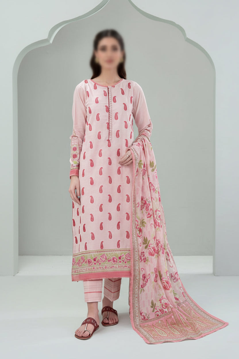 3 Piece Un-Stitched Luxe Lawn Collection By ZELLBURY ✨ MODERN-COLLECTION