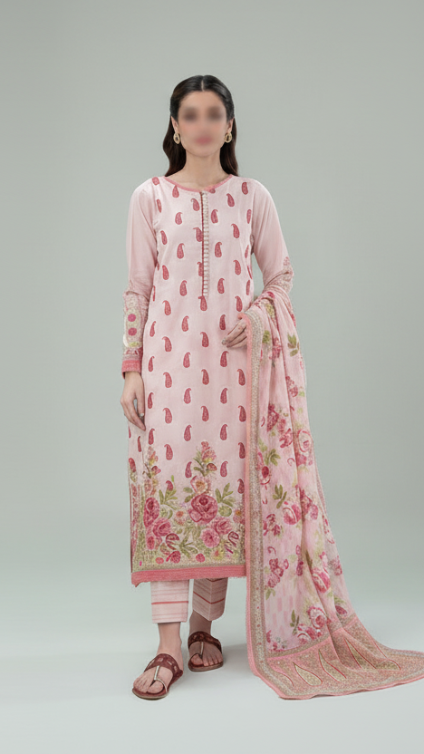 3 Piece Un-Stitched Luxe Lawn Collection By ZELLBURY ✨ MODERN-COLLECTION