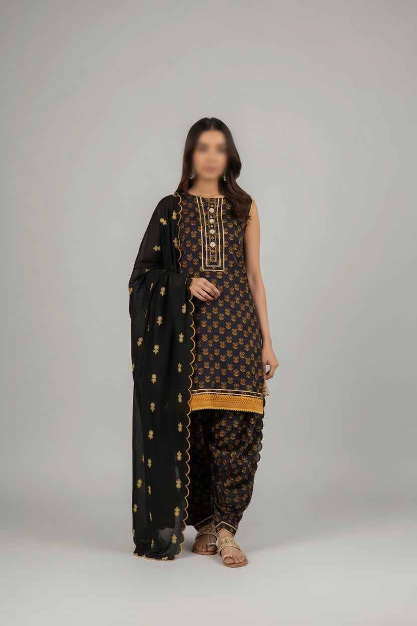 3 Piece Un-Stitched Premium Lawn Set By ZELLBURY ✨ MODERN-COLLECTION