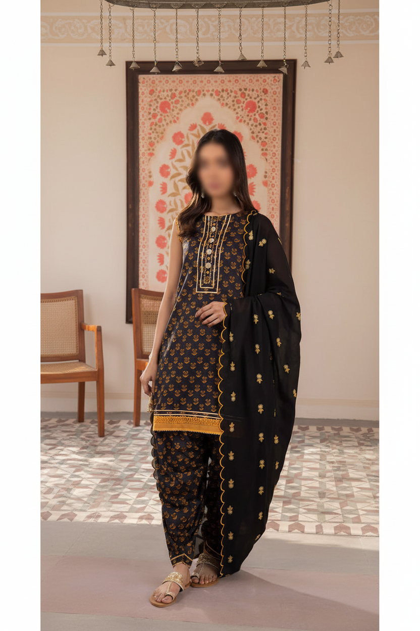 3 Piece Un-Stitched Premium Lawn Set By ZELLBURY ✨ MODERN-COLLECTION