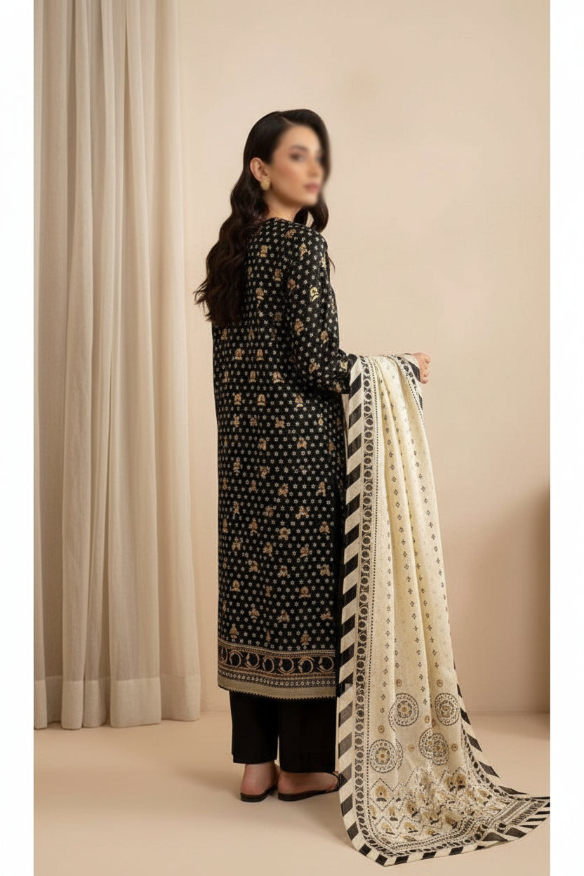 3 Piece Un-Stitched Collection By ZELLBURY, Attractive &amp; Elegant Collection comes with: MODERN-COLLECTION