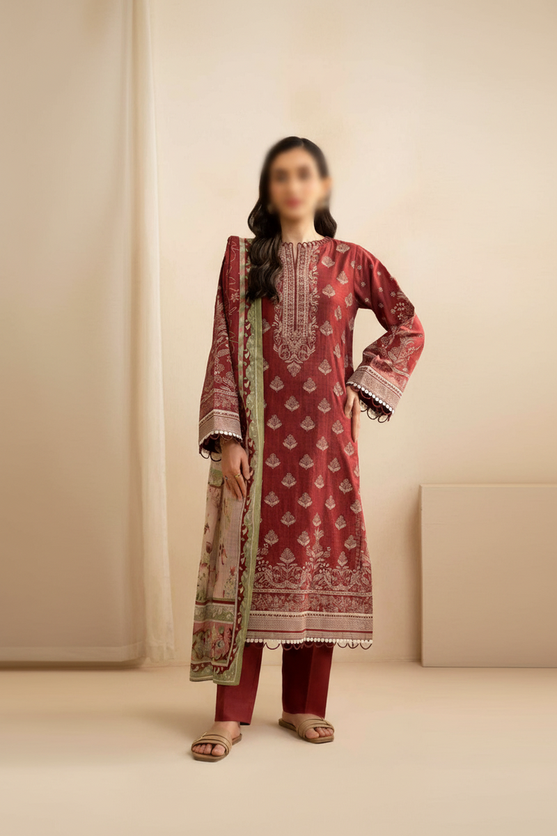 3 Piece Un-Stitched Luxury Set By ZELLBURY ✨ MODERN-COLLECTION