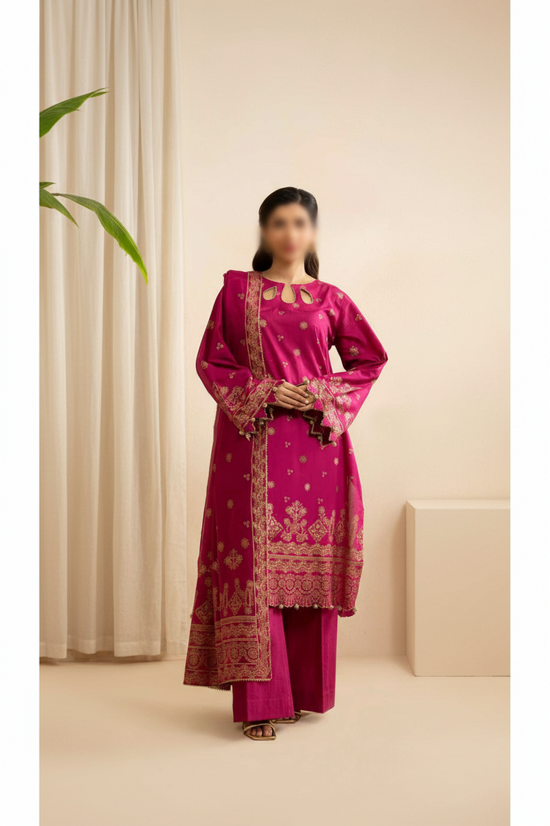 3 Piece Un-Stitched Collection By ZELLBURY, Attractive &amp; Elegant Collection comes with: MODERN-COLLECTION