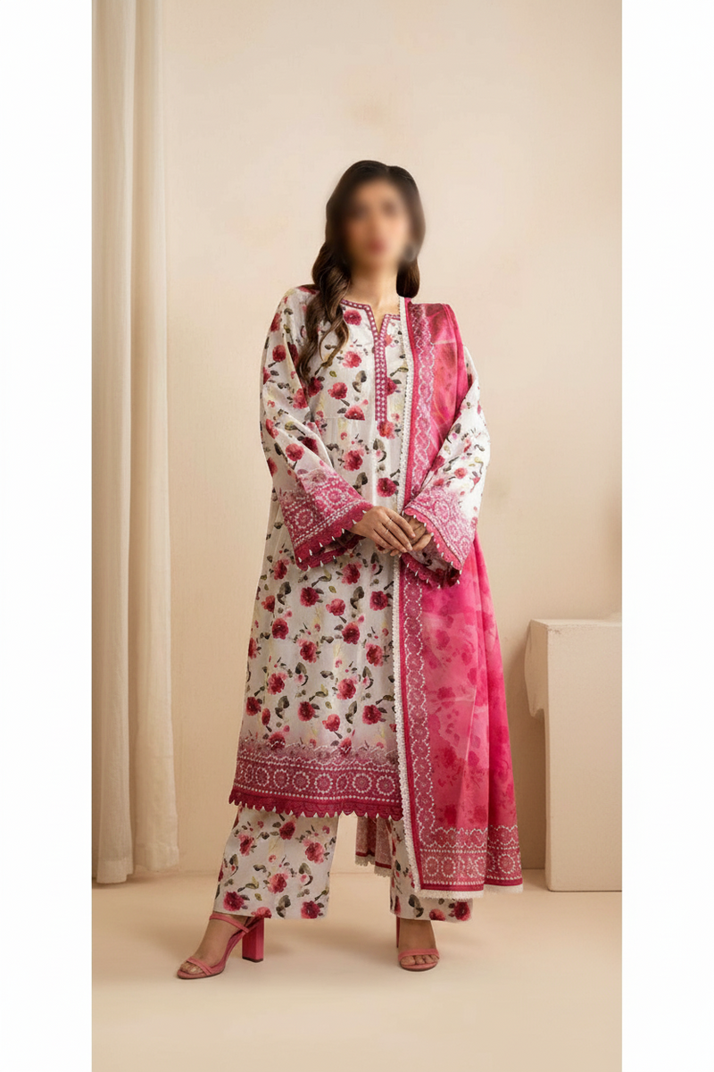 3 Piece Un-Stitched Collection By ZELLBURY, Attractive &amp; Elegant Collection comes with: MODERN-COLLECTION