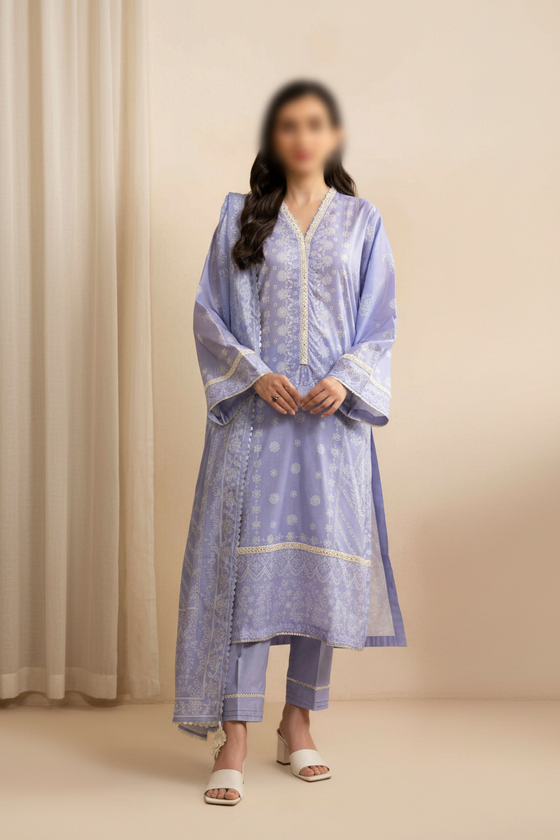 3 Piece Un-Stitched Collection By ZELLBURY, Attractive &amp; Elegant Collection comes with: MODERN-COLLECTION