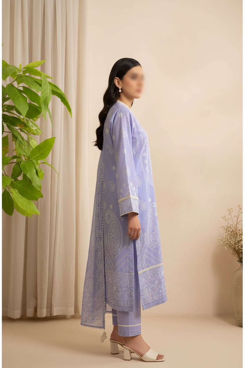 3 Piece Un-Stitched Collection By ZELLBURY, Attractive &amp; Elegant Collection comes with: MODERN-COLLECTION
