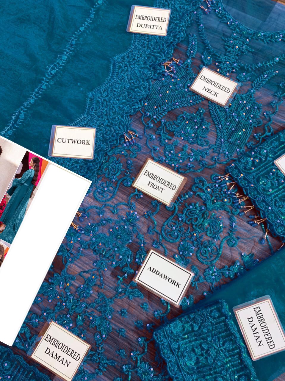 Kanwal Malik 2 Piece Unstitched Net Suit with Malai Trouser (Replica) TURKISH-WEAR