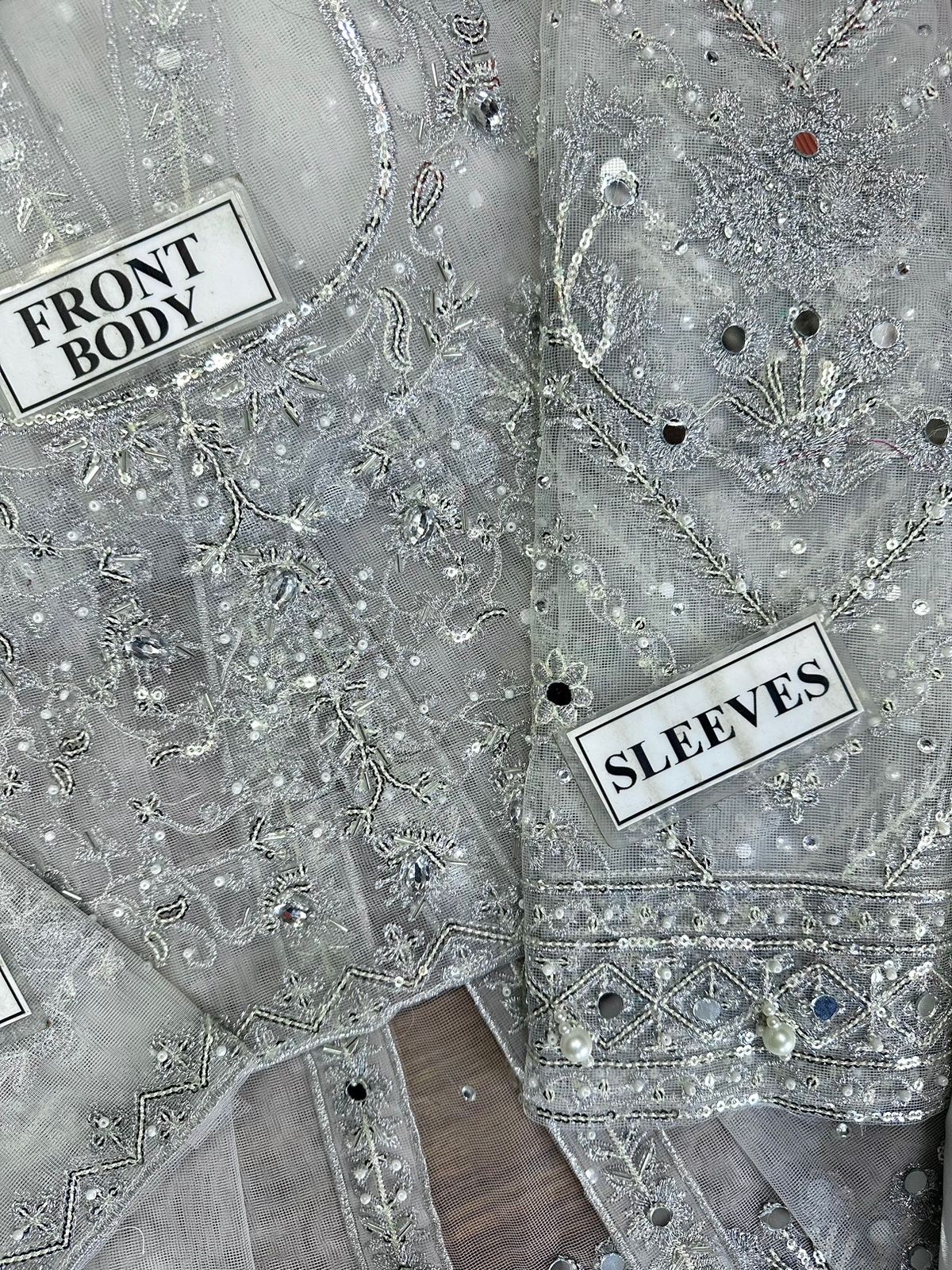 Kashee 3 Piece Unstitched Heavy Embroidered Net Frock Suit with Satin Silk Trouser (Replica) TURKISH-WEAR