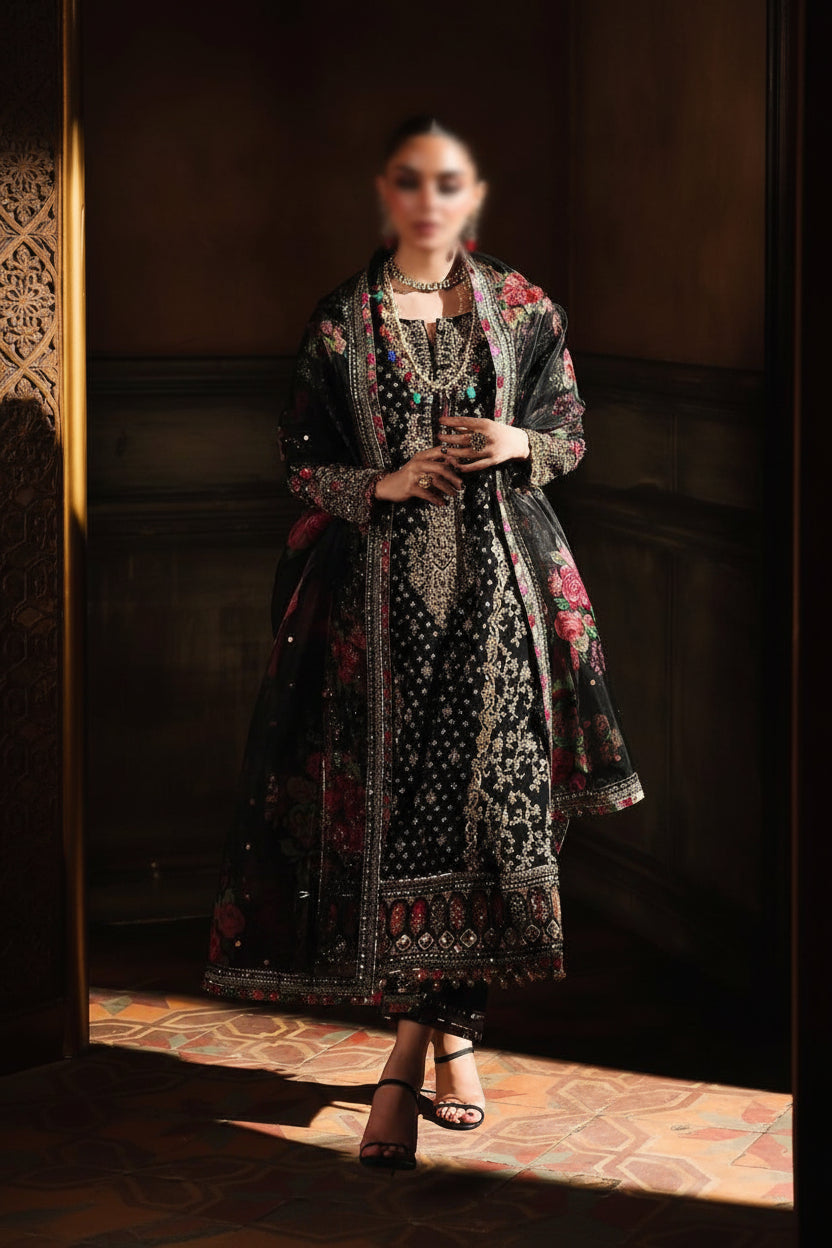 Charizma Hit Code 3 Piece Unstitched Heavy Embroidered Chiffon Suit TURKISH-WEAR