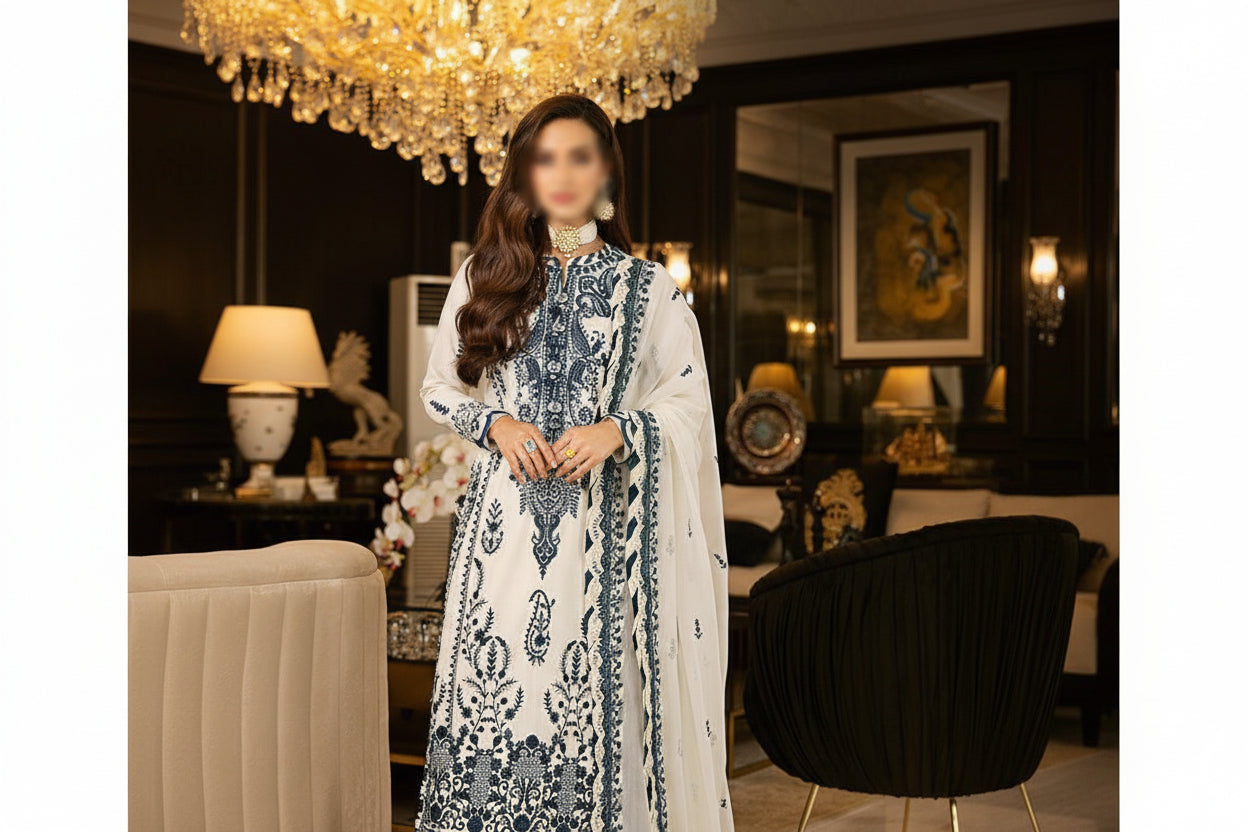 Asim Jofa Rang-e-Noor Collection 3 Piece Heavy Embroidered Chiffon Suit (AJRNC-D01-23) TURKISH-WEAR