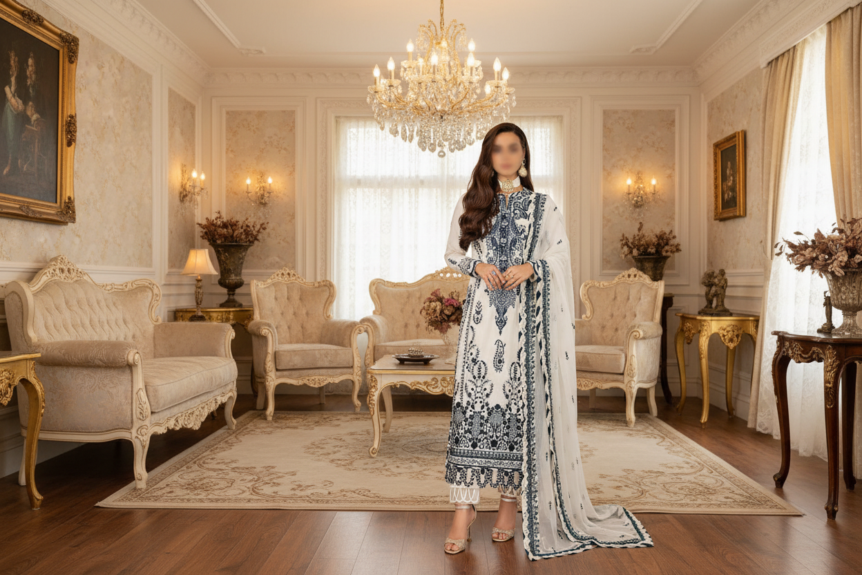 Asim Jofa Rang-e-Noor Collection 3 Piece Heavy Embroidered Chiffon Suit (AJRNC-D01-23) TURKISH-WEAR