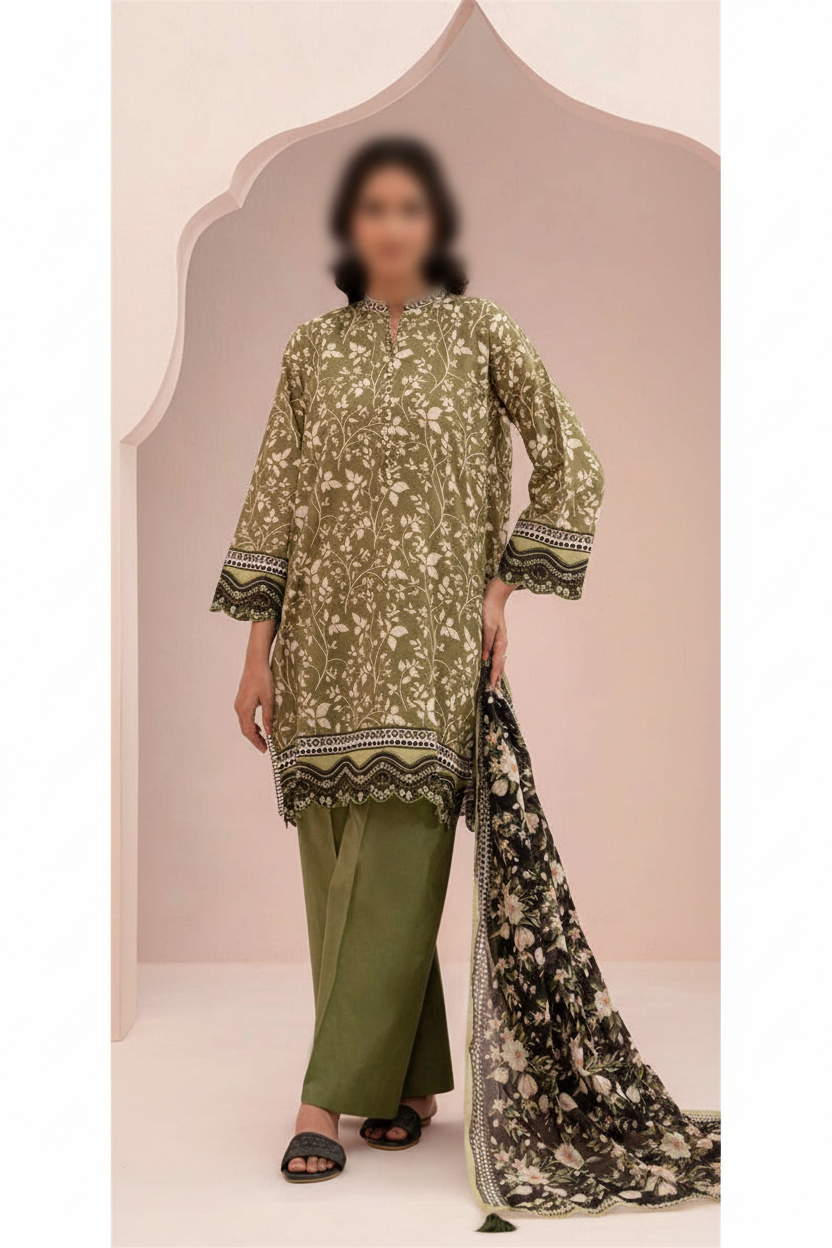 3 Piece Un-Stitched Premium Ensemble By ZELLBURY ✨ MODERN-COLLECTION