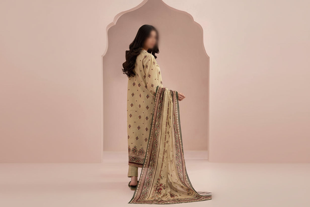 3 Piece Un-Stitched Luxe Ensemble By ZELLBURY ✨ MODERN-COLLECTION