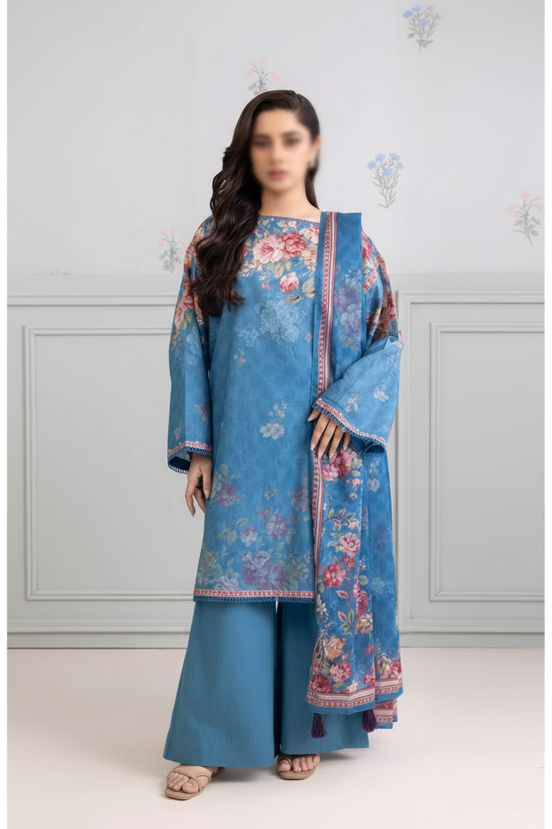 3 Piece Un-Stitched Luxury Ensemble By ZELLBURY ✨ MODERN-COLLECTION