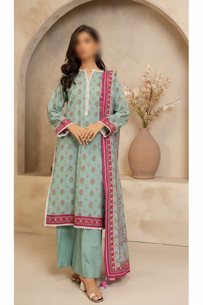 3 Piece Un-Stitched Premium Set By ZELLBURY ✨ MODERN-COLLECTION