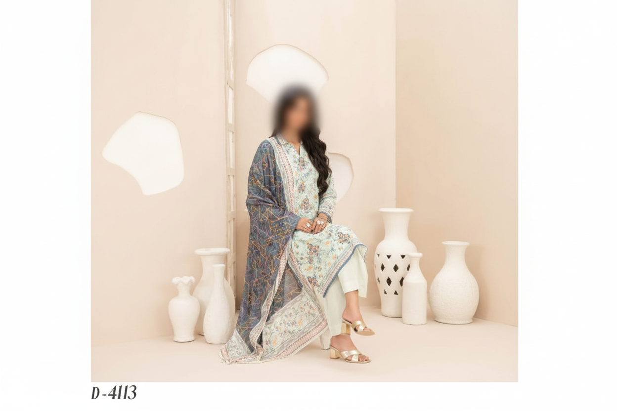 3 Piece Un-Stitched Luxury Lawn Set By Tawakkal (SEERAT) ✨ MODERN-COLLECTION