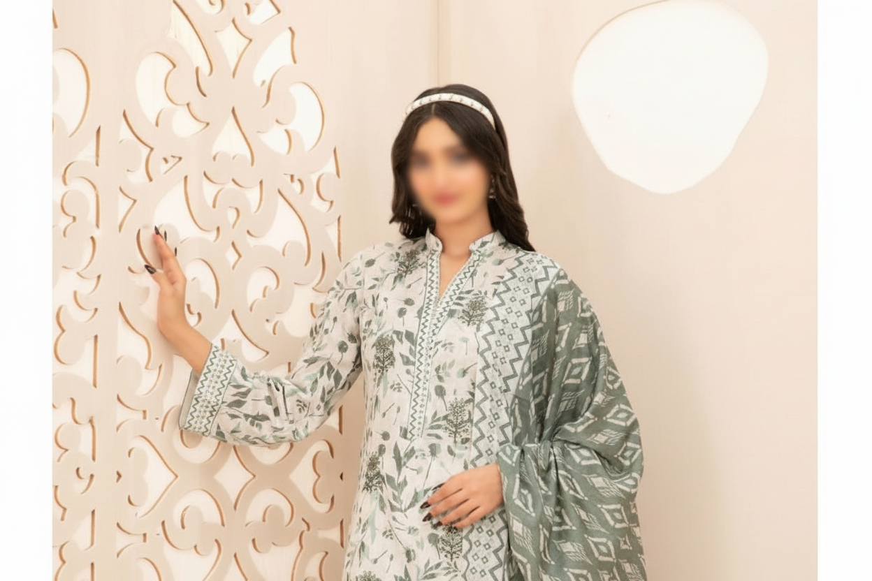 3 Piece Un-Stitched Luxury Lawn Ensemble By Tawakkal (SEERAT) ✨ MODERN-COLLECTION