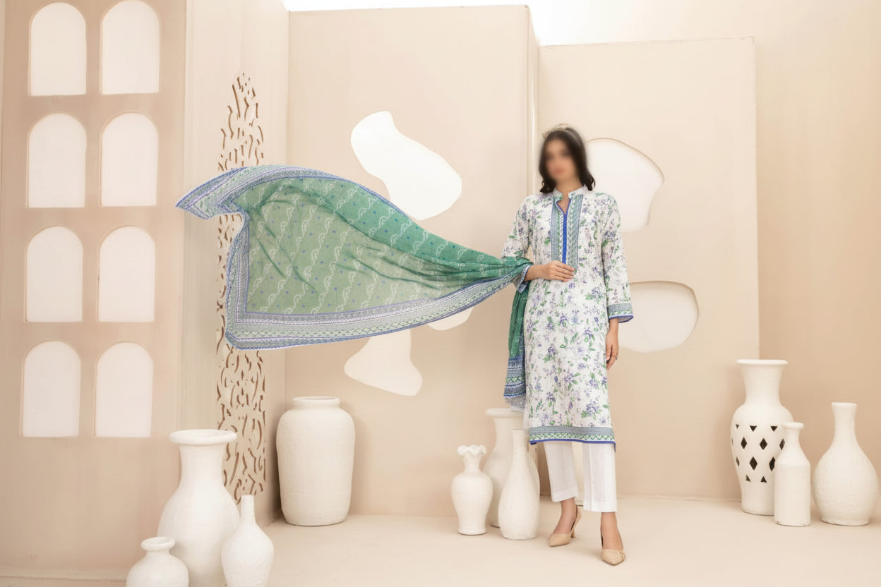 3 Piece Un-Stitched Luxe Lawn Set By Tawakkal (SEERAT) ✨ MODERN-COLLECTION