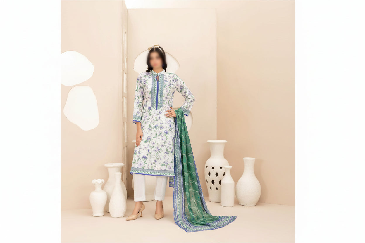 3 Piece Un-Stitched Luxe Lawn Set By Tawakkal (SEERAT) ✨ MODERN-COLLECTION