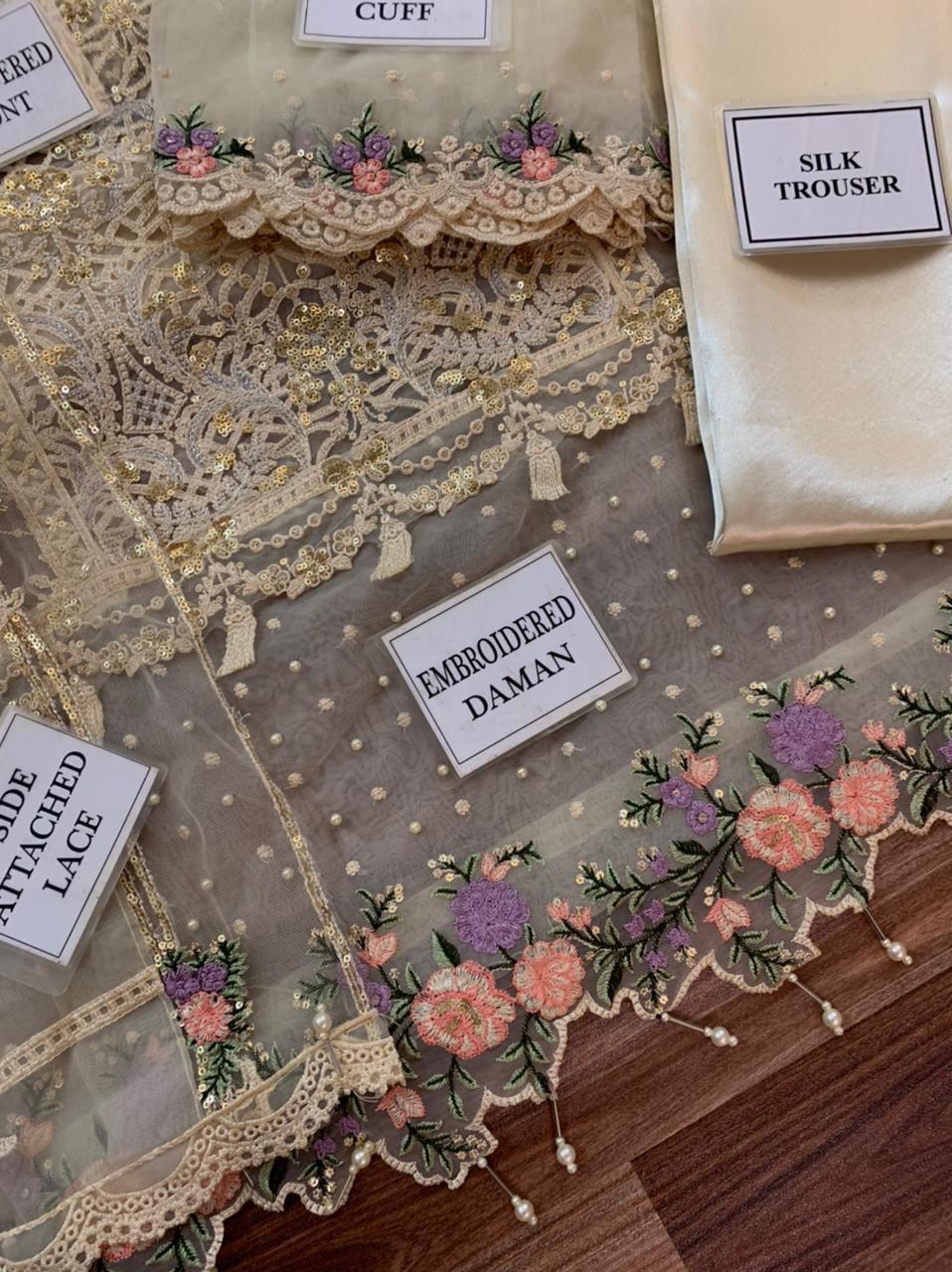 Maria.B 3 Piece Semi Stitched Heavy Embroidered Organza Suit TURKISH-WEAR