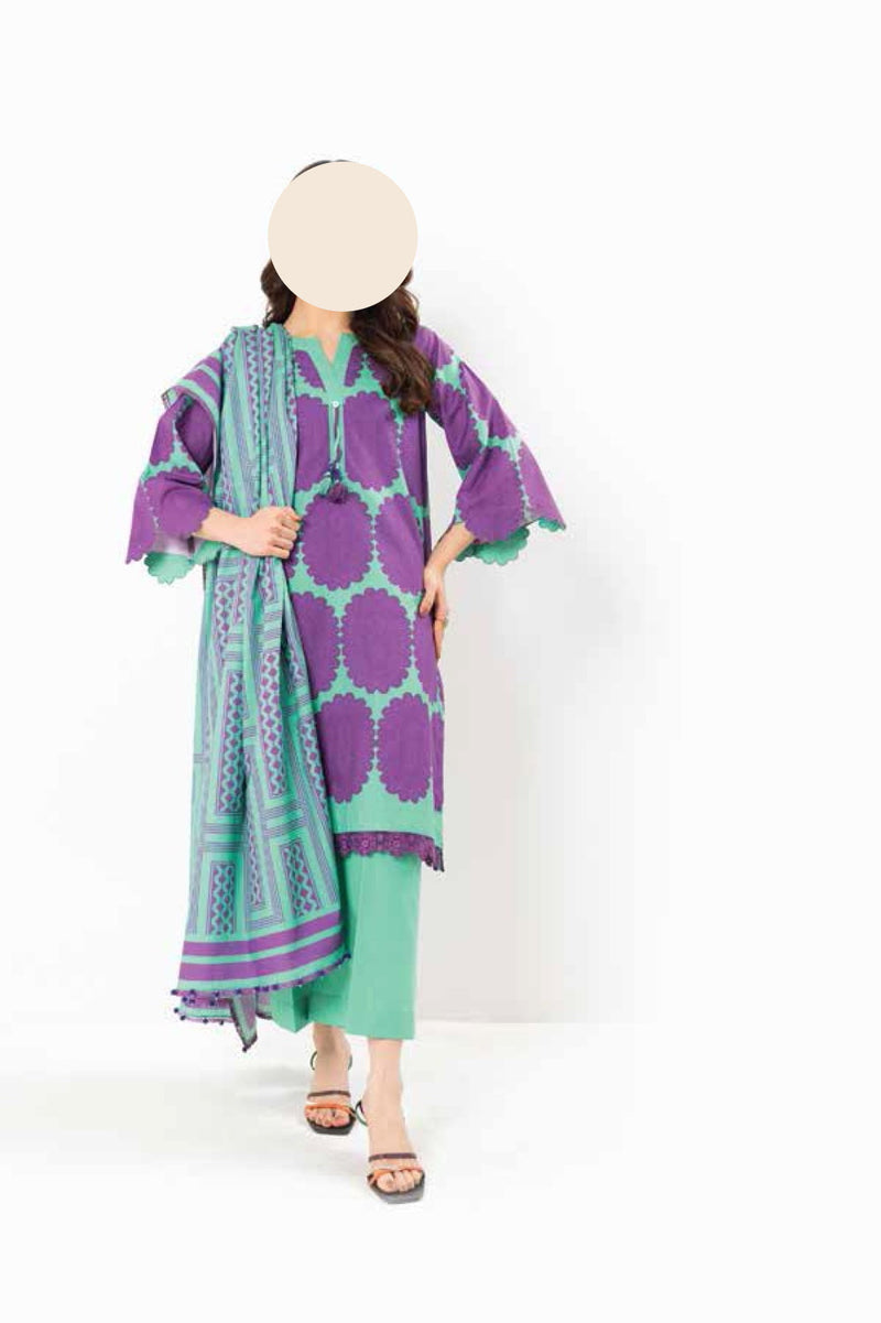 Alkaram 3 Piece Unstitched Lawn Suit – Classic Printed Collection