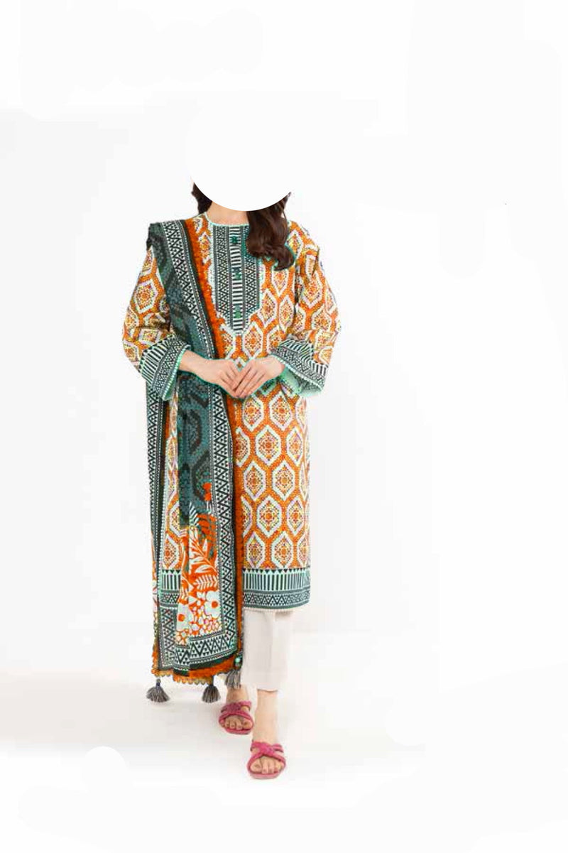 Alkaram 3 Piece Unstitched Lawn Suit – Classic Printed Collection