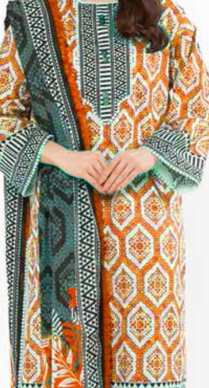 Alkaram 3 Piece Unstitched Lawn Suit – Classic Printed Collection