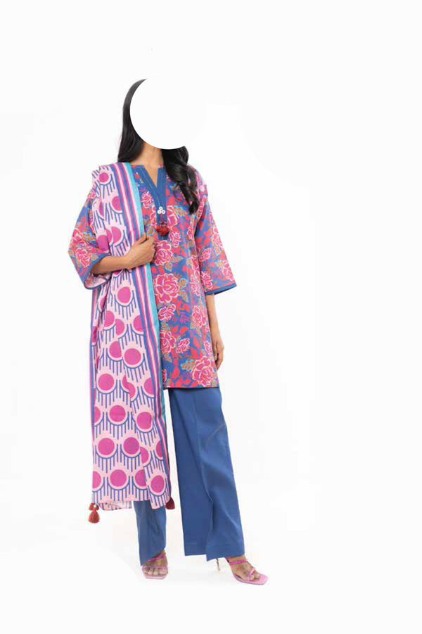 Alkaram 3 Piece Unstitched Lawn Suit – Classic Printed Collection
