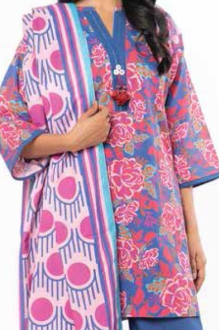 Alkaram 3 Piece Unstitched Lawn Suit – Classic Printed Collection