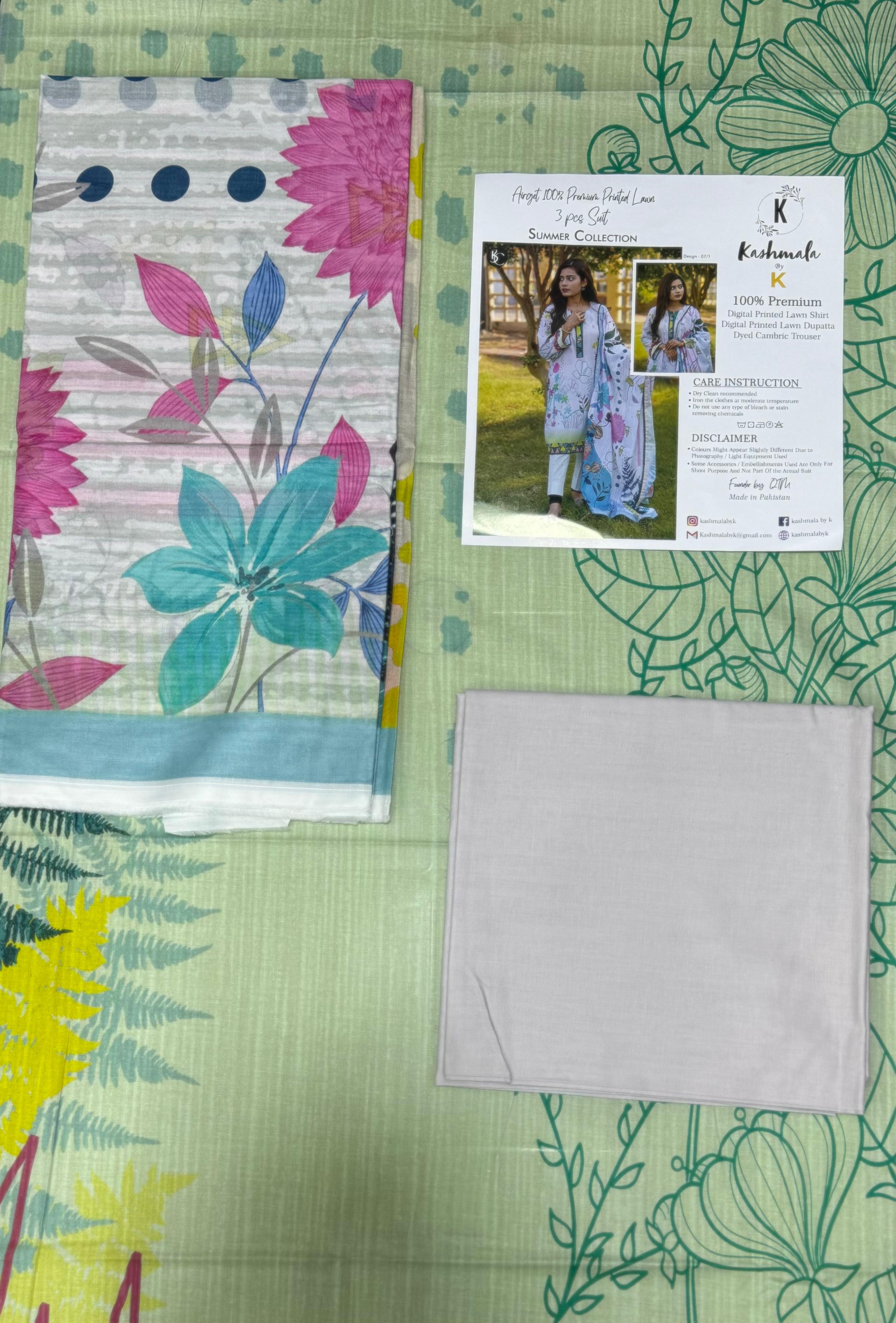 Kashmala 3 Piece Digital Printed Lawn Suit – Elegant Unstitched