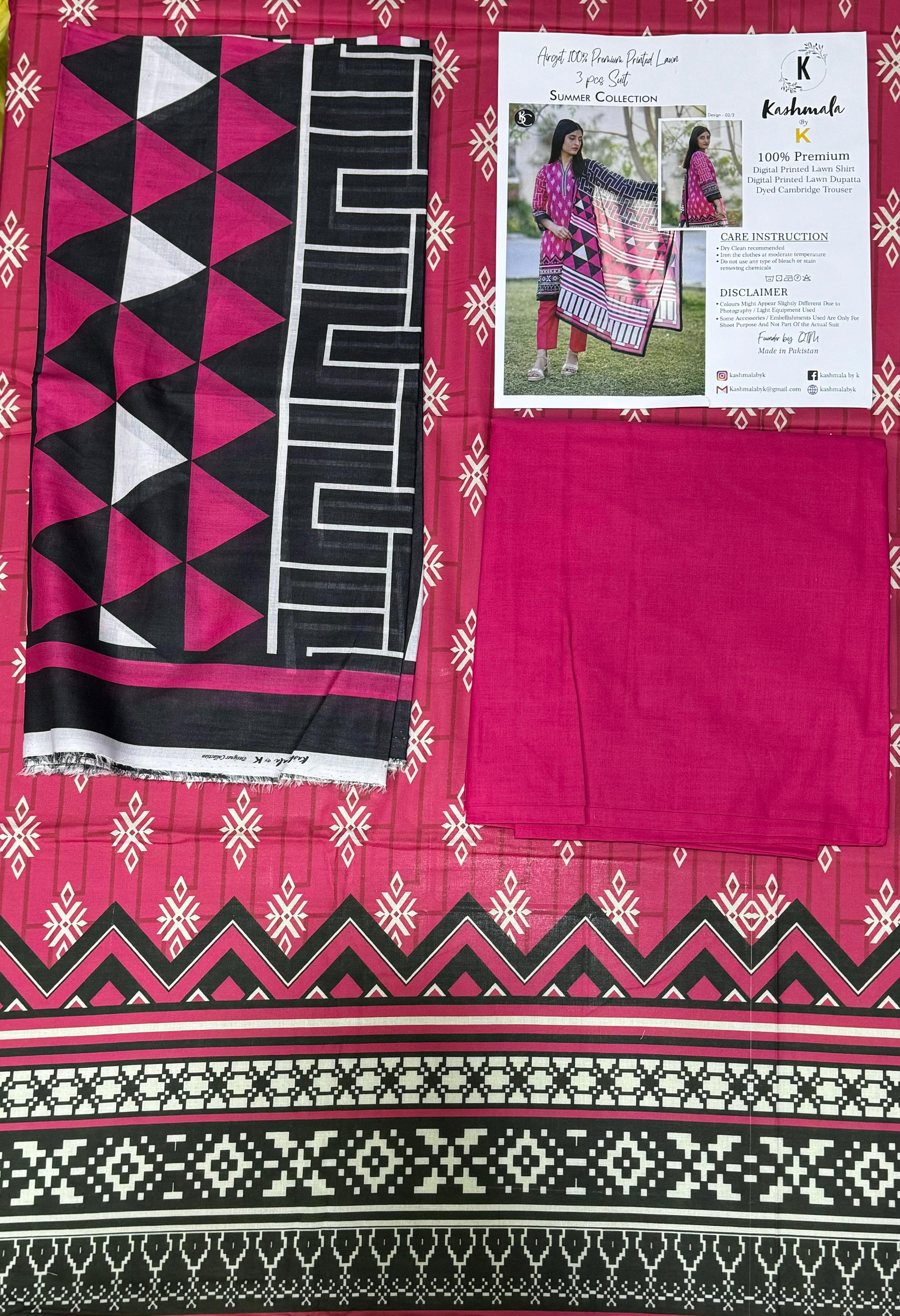 Kashmala 3 Piece Digital Printed Lawn Suit – Elegant Unstitched