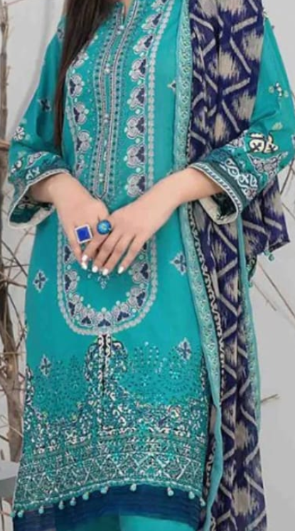 Tawakkal ZUHA 3 Piece Unstitched Lawn Suit – Elegant Embroidered